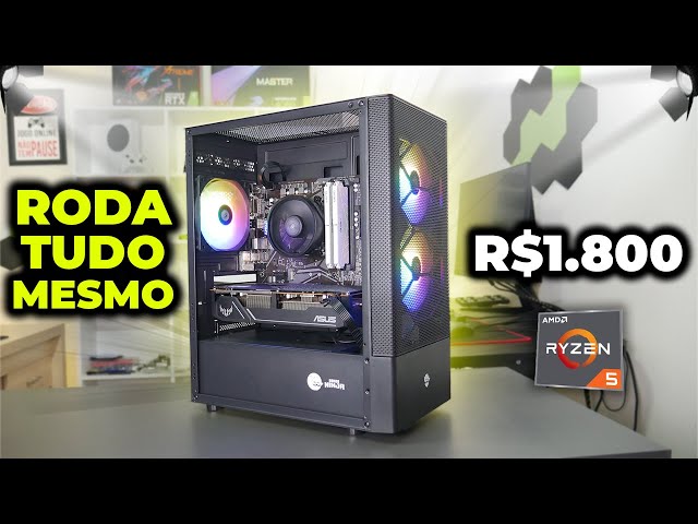 MELHOR PC GAMER até R$ 1800 Reais com peças do MERCADO LIVRE 