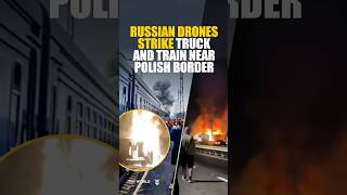 Russian drones strike truck and train near Polish border