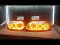 Supra JZA080 custom headlights white LED halo rings amber sequential indicators