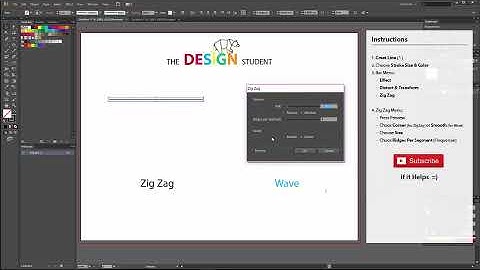How to Create a Zig Zag \ Wave Line and texture in illustrator Cs | The Design Student