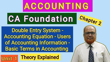 Accounting I CA Foundation I Accounting Process I Double Entry System I Accounting Cycle I Theory I
