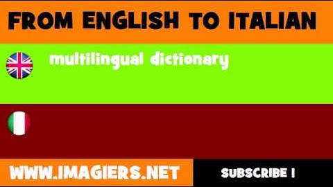 FROM ENGLISH TO ITALIAN = multilingual dictionary