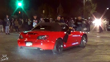 Honda S2000 and Trucks doing Donuts at a Car Meet