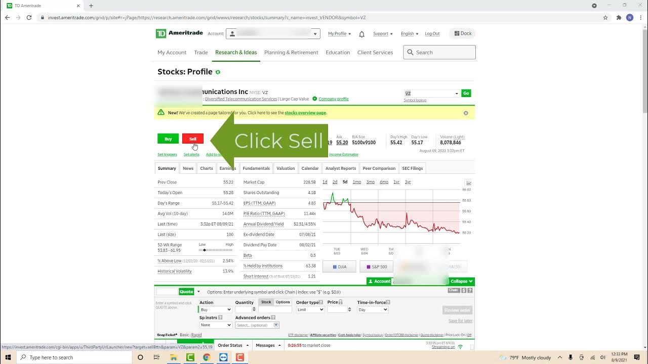 How to Sell Stocks in TD Ameritrade YouTube