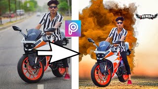 Bike photo editing in picsart || PicsArt background change editing || Snapseed color effect editing