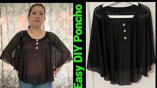 How To Make A Poncho Easy Step By Step Sewing Tutorial/DIY Poncho Fast & Easy Under 10 Minutes