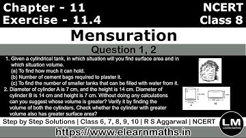 Mensuration | Class 8 Exercise 11.4 Question 1 - 2 | NCERT | Learn Maths
