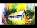 Beautiful landscape in water colour: in milind mulick way