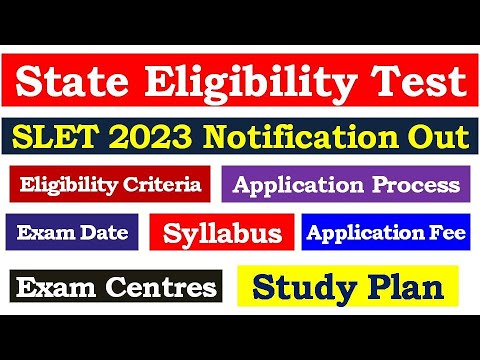 State Eligibility Test 2023 Notification Out / Eligibility,Application Process,Exam Date,Study Plan