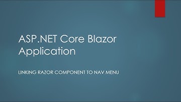 Blazor Application - How to link Razor component to Navigation Menu Item