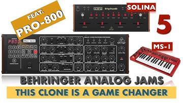 BEHRINGER ANALOG JAM 5 feat PRO 800 and friends MS-1 RD-8 SOLINA. A sound demo by jamming with notes
