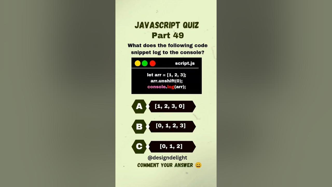 Test your javascript knowledge javascript quiz part 49 comment your