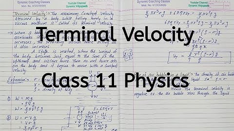 Terminal Velocity | Chapter 9 | Mechanical Properties of Fluids | Class 11 Physics
