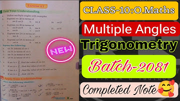 Class-10:Opt.Maths || Trigonometry multiple Angles completed note || SEE 2081 Solution by RK