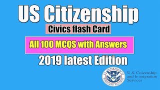 US Citizenship Naturalization Test 2019 || Civics flash card || 100 Questions and Answers Part 1 screenshot 1