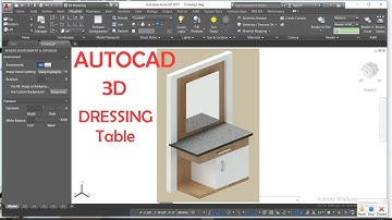 AutoCAD 3D modeling - 3D Dressing Table Tutorial - Apply Material Texture + Rendering