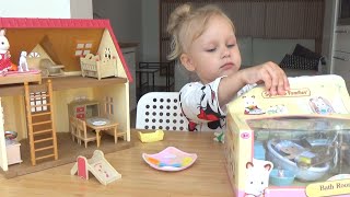 Сильвания Фемели ванная комната игрушка для детей Sylvanian Families bathroom toys for kids