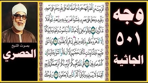 صفحة 501 سورة الجاثية بصوت الحصري - أفرأيت من اتخذ إلهه هواه وأضله الله على علم وختم على سمعه وقلبه