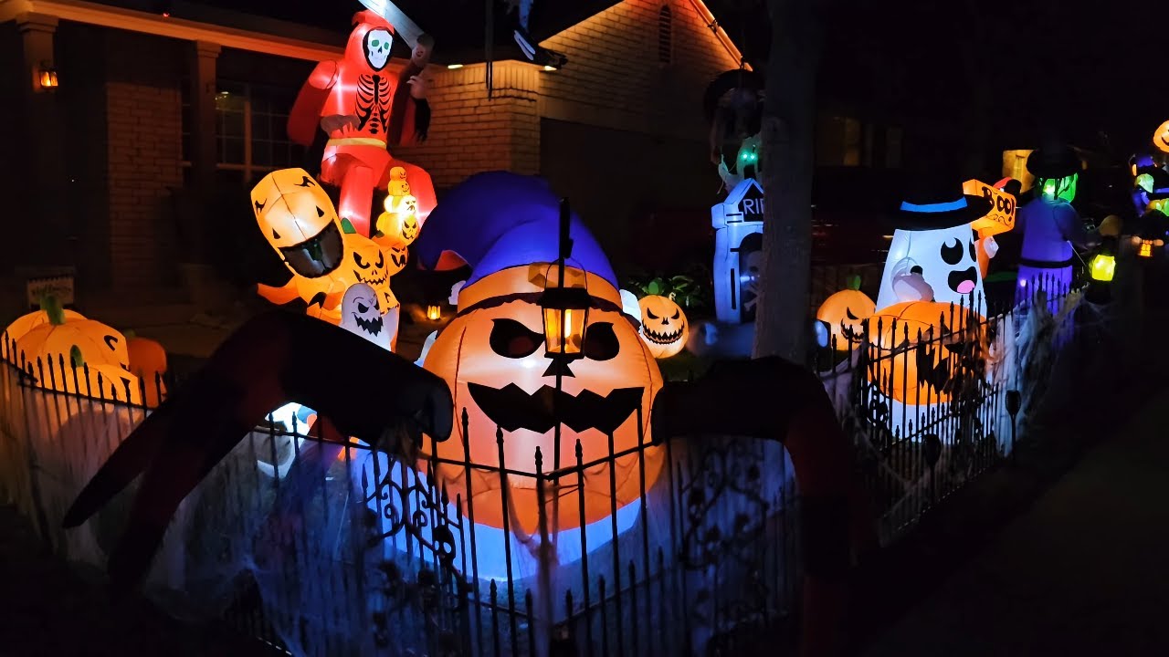 My 2023 Halloween Yard Display all Inflatables! #halloween