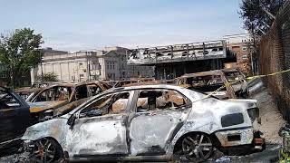 Kenosha Wisconsin , used cars sale lot , destroyed