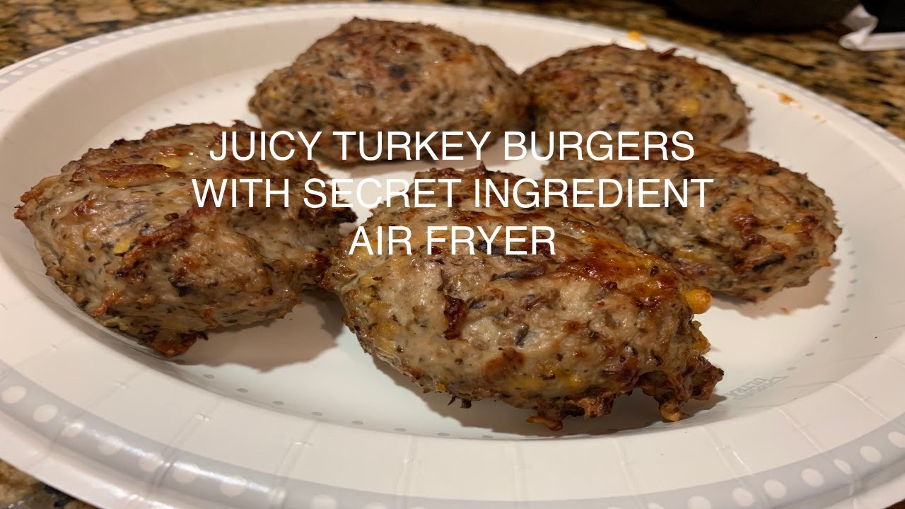 LOW CARB JUICY TURKEY BURGERS - AIR FRYER - YouTube