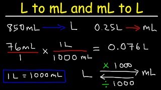 How To Convert From Milliliters To Liters And Liters To Milliliters Ml To L And L To Ml Youtube