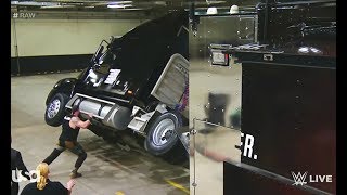 Braun Strowman Destroys WWE Production Truck - WWE Monday Night Raw 15 January 2018
