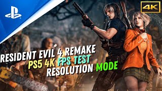 Resident Evil 4 Remake | PS5 | Resolution Mode and Ray Tracing FPS Comparison | 4K Resolution