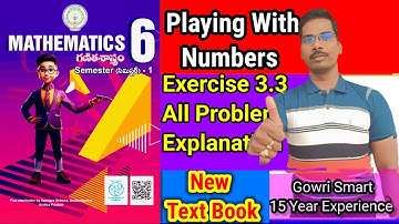 6th Class Maths New Syllabus||Chapter-3|| Playing with Numbers||Exercise 3.3||Must Watch Video #vira