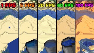 Minecraft with different FPS comparison