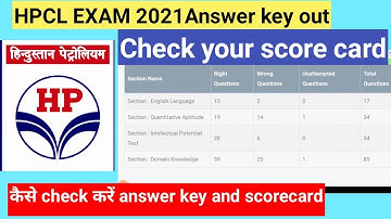 HPCL answer key out || How to check the answer key for management trainee