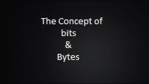 The Concept Of Bits And Bytes