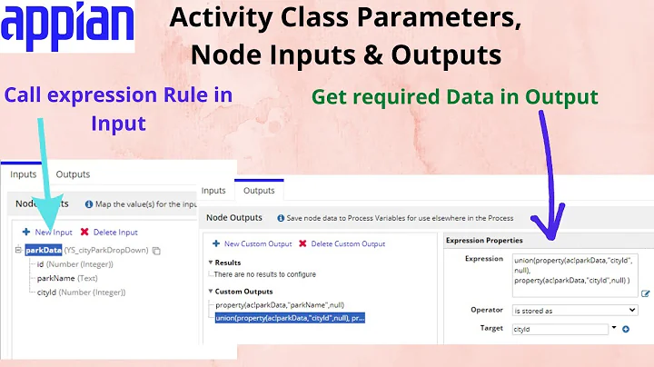 Activity Class Parameter, Process Variable| Node Input and Outputs | Appian Tutorial