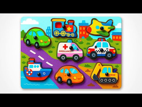 🚗 Learn About Vehicles! Fun Puzzle Games with Fire Truck & Train 🚒🚂