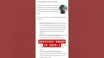 RET00009 IN GSTR 1 #GST UPDATE