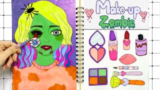 【🐾paper diy🐾】Paper Diy Makeup 🤢 Enid Zombie Makeup | Super Diy Paper