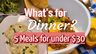 What's for Dinner / 5 Meals Under $30 / Family Friendly Meals / Budget Dinners / Keto Chicken Idea