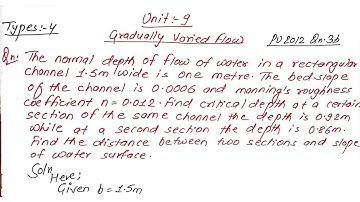 Unit:9 | Gradually Varied Flow | Types:4 | Hydraulics | BE Civil | 4th Sem | PU,PoU,KU,TU |