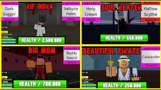 3 Sea Bosses Health And drop's - Blox Fruits