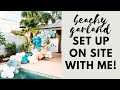 OUTDOOR SET UP WITH ME | Florida Beach Themed Balloon Garland Install | DIY How To