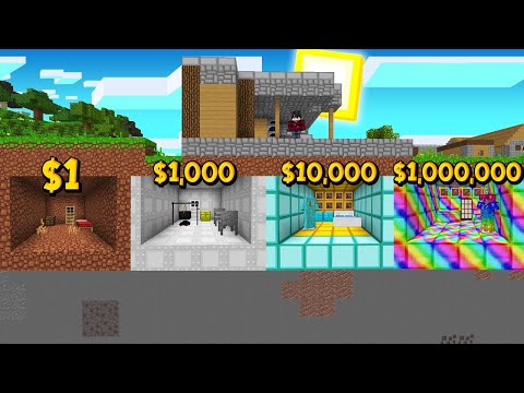 ถ้าเกิด!? บ้านใต้ดินกาก $1 เหรียญ VS บ้านใต้ดินเทพ $1,000,000 เหรียญ - Minecraft พากย์ไทย
