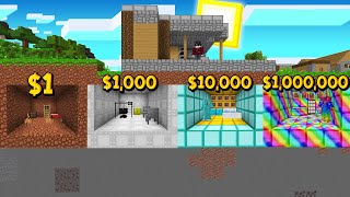 ถ้าเกิด!? บ้านใต้ดินกาก $1 เหรียญ VS บ้านใต้ดินเทพ $1,000,000 เหรียญ - Minecraft พากย์ไทย