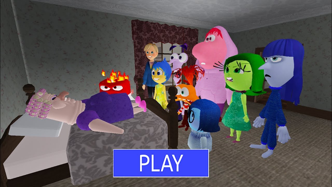 INSIDE OUT 2 ALL CHARACTERS CAUGHT GRUMPY GRAN SLEEPING? OBBY Full ...