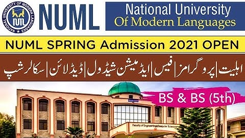 National University Of Modern Languages (NUML) Islamabad | Admission 2021 | NUML Multan campus | BS