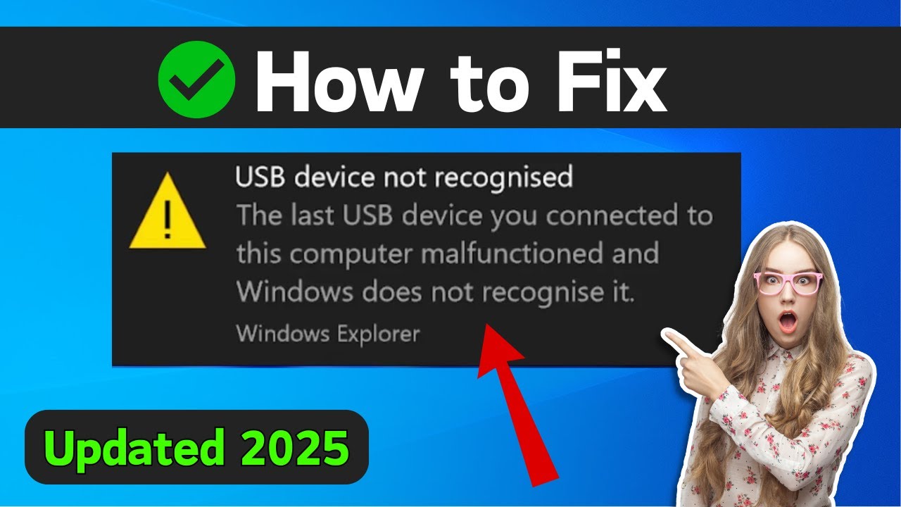 Fix USB Device Not Recognized in Windows 11 /10/8/7 | Solve usb device ...