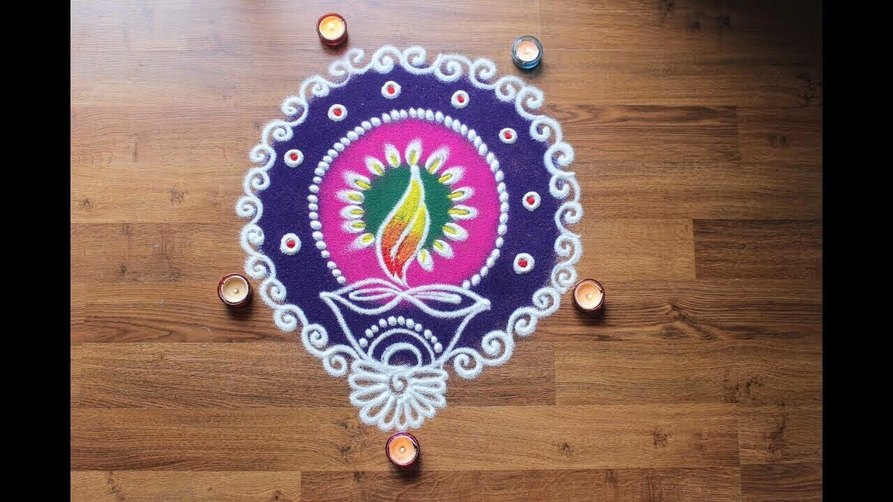 Diwali special rangoli designs with colours - chukkala muggulu ...