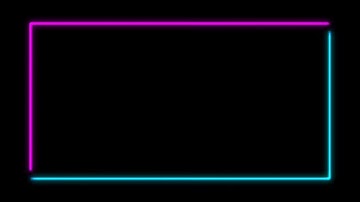 Pink And Sky Blue Neon Light Frame | GLOWING BORDER | LOOP VIDEO | BLACK SCREEN | fx | After Effects