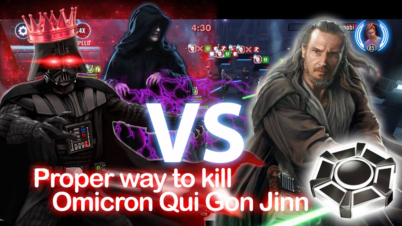 Vader vs Qui-Gon Jinn Omicron Counter - SWGOH 