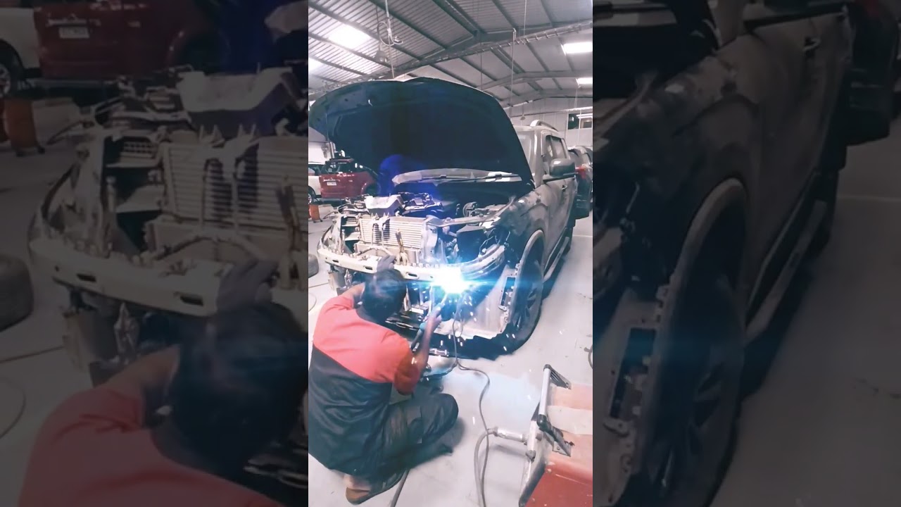 Scorpio N Accident vehicle Front bumper set replace and repairing 