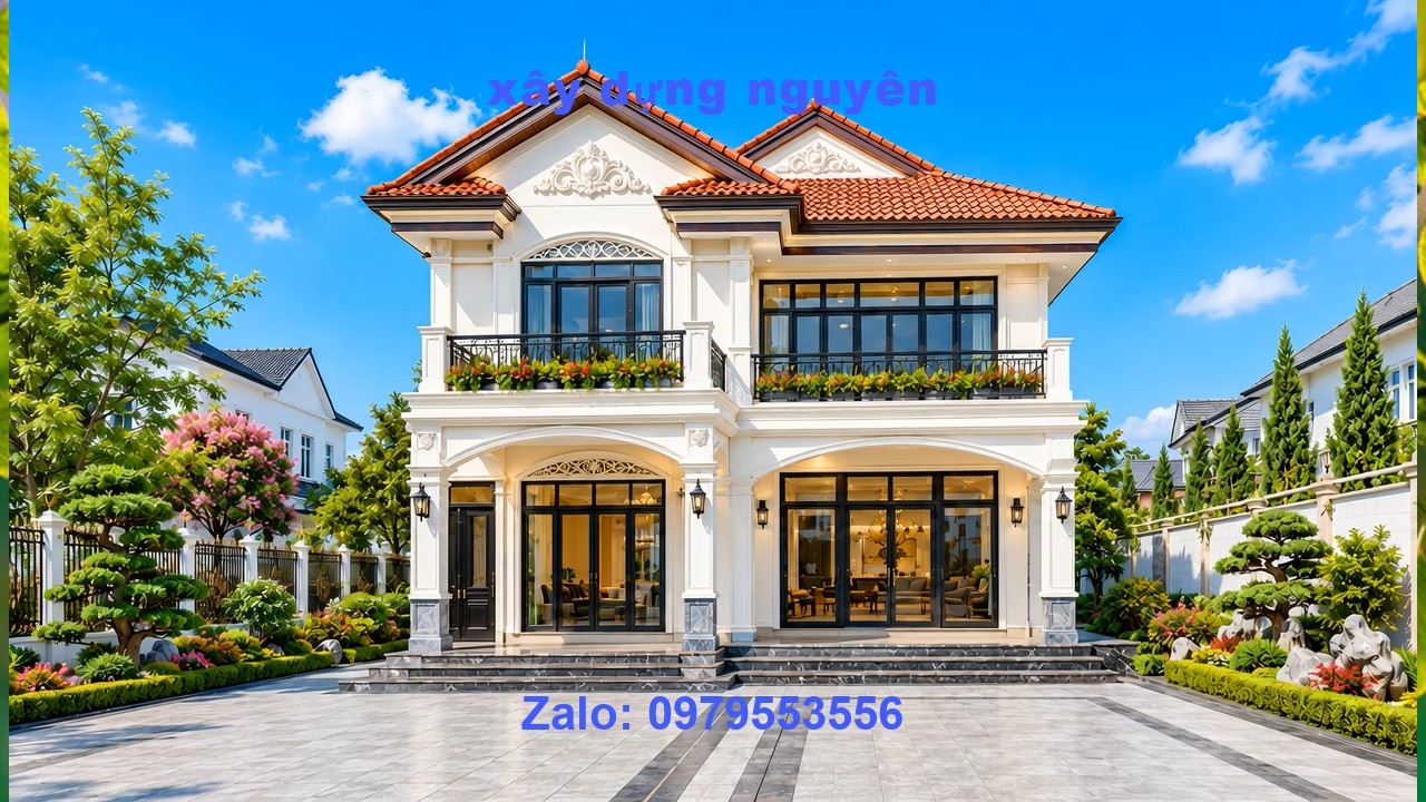 mẫu Biệt Thự 2 Tầng Mái Nhật Diện Tích 9x16m Thiết kế 4 Phòng Ngủ #nha2tang #mainhat
